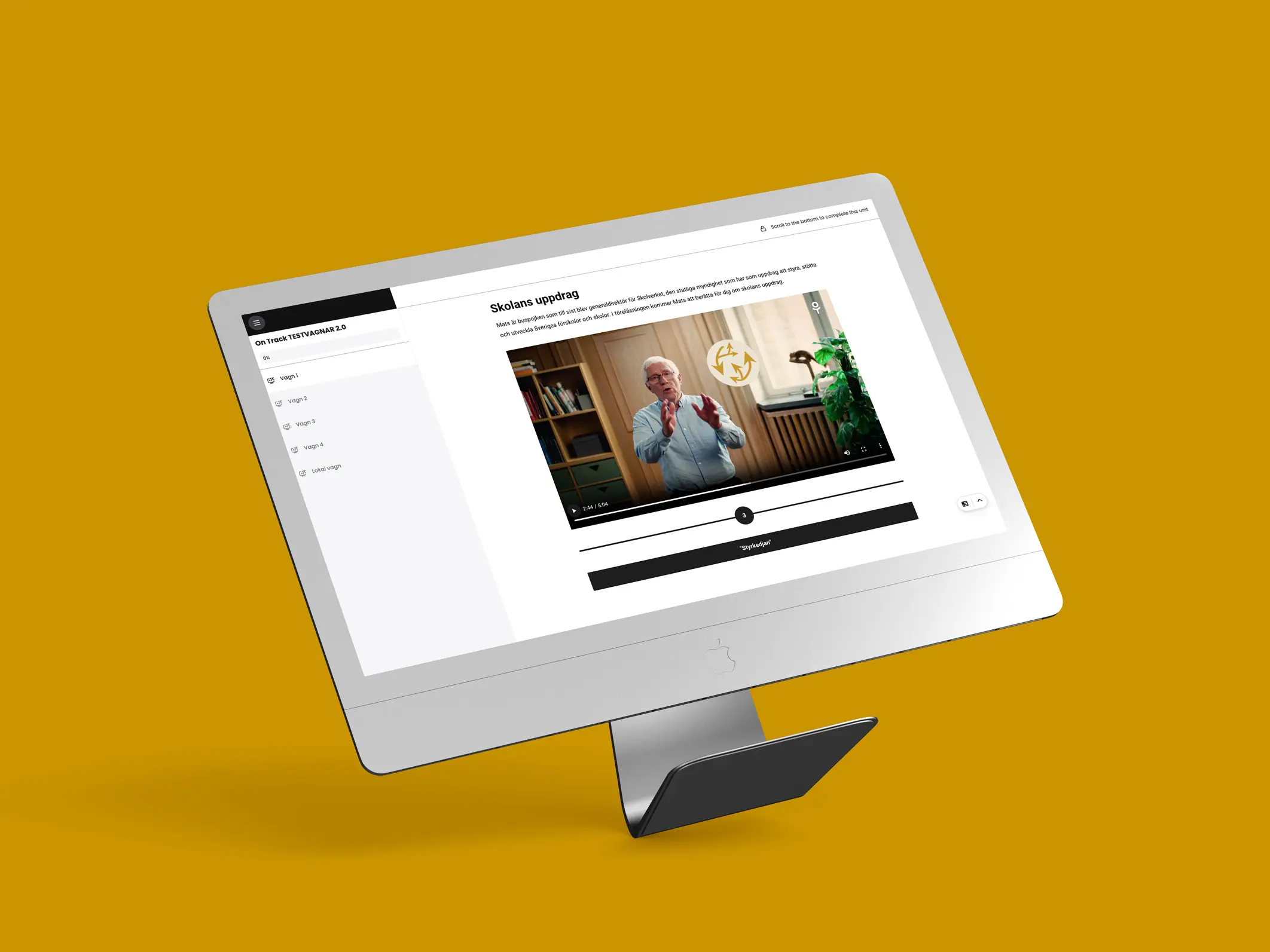 Bild på datorskärm visande On Tracks hemsida.